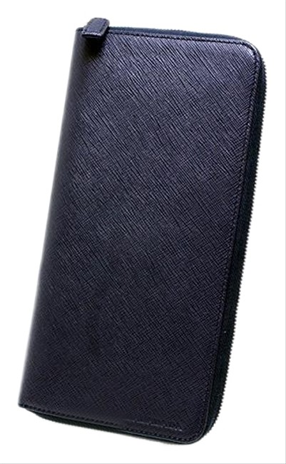 Prada Navy Travel Round Zipper Long 2ml220 Wallet