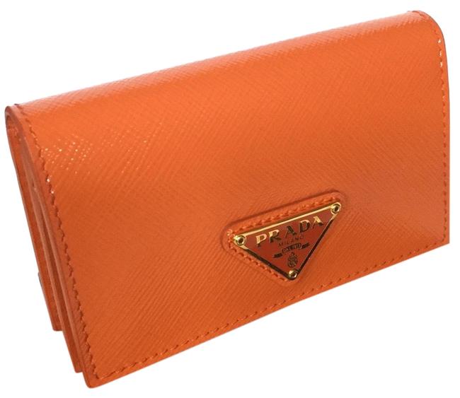 Prada Orange Card Holder Wallet