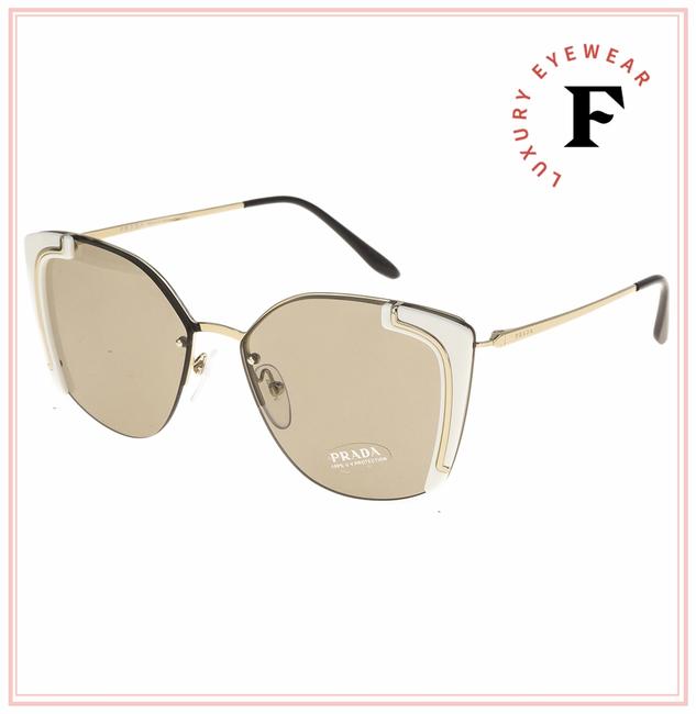 Prada Pale Gold Ivory Absolute Ornate Metal Oversized 59v Pr59vs Sunglasses