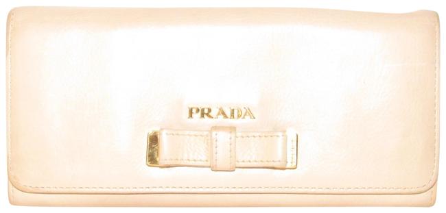 Prada Pale PinkNude Leather Pre owned WalletDesigner Wallet