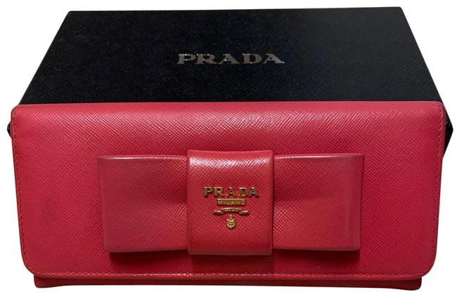 Prada Penoia Pink Saffiano Leather Long Continental Wallet