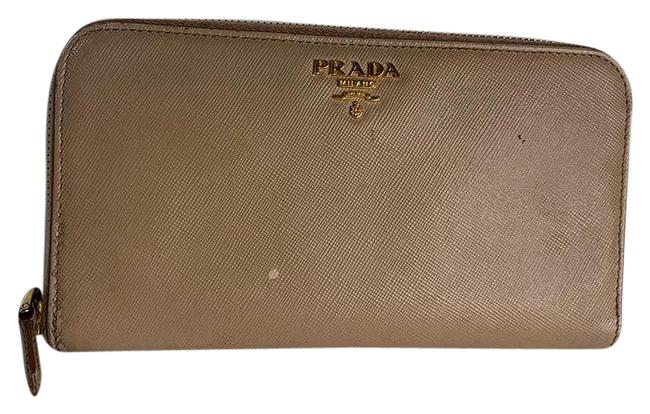 Prada Pink Around Cammeo Coin Saffiano Leather Wallet
