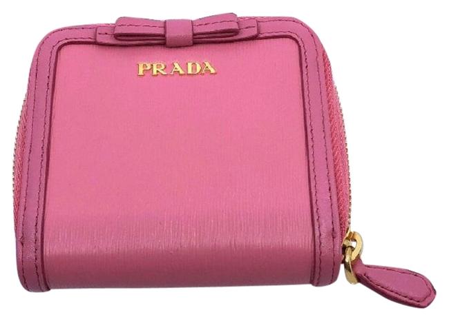 Prada Pink Fuxia Light Vitello Move Zip Flap Bow 1ml522 Wallet