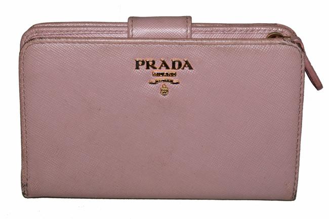 Prada Pink Light Saffiano Leather Compact Wallet