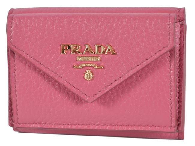 Prada Pink New 1mh021 Vitello Grain Mini Card Wallet