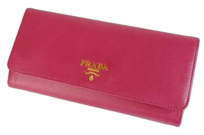 Prada Pink Purse Safiano Leather Ladies 1m1349 Card Boxed Wallet