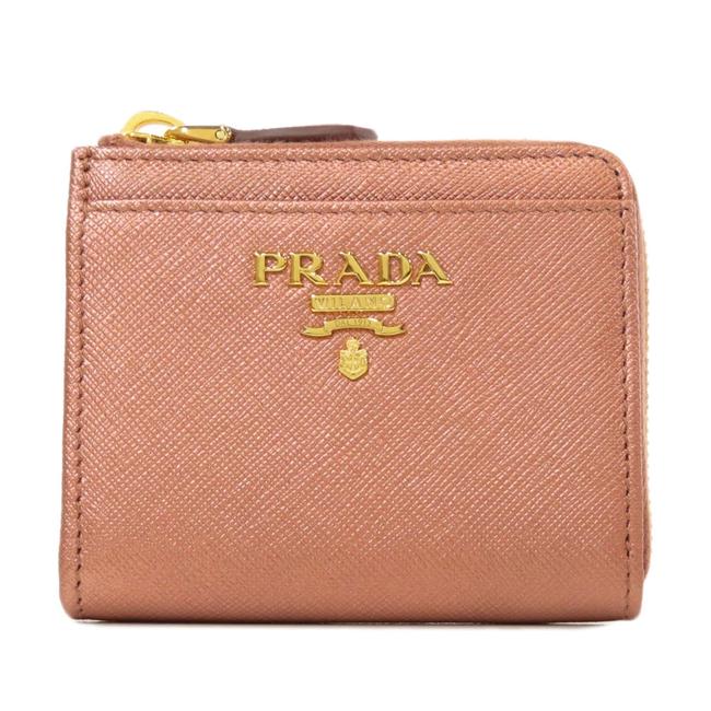 Prada Pink Saffiano Coin Case Leather Ladies Wallet