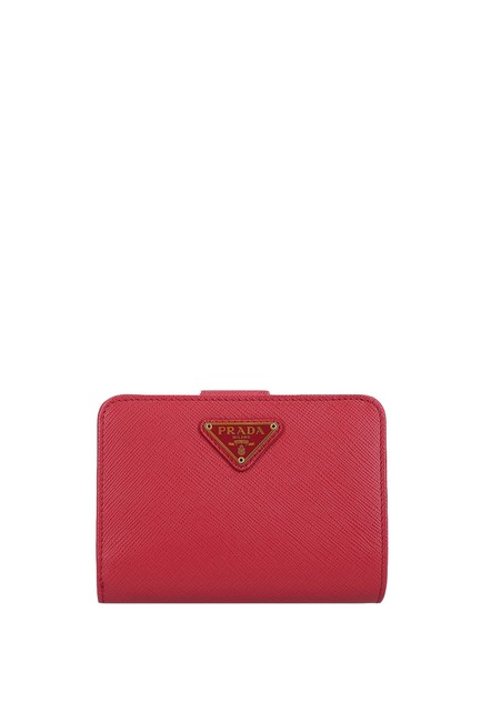 Prada Pink Saffiano Leather Bifold Wallet