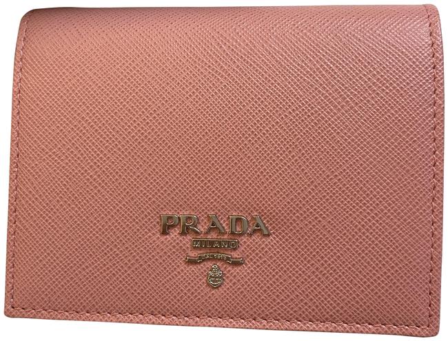 Prada PinkxredPetalxfuoco New Saffiano Wallet
