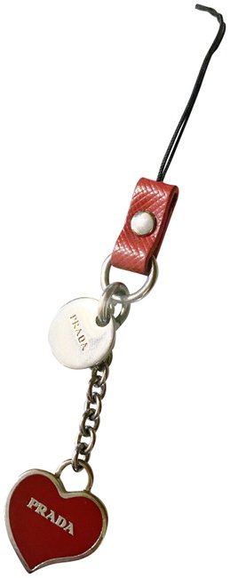 Prada Red and Black Heart Trick Bag CharmKeychainCamera Charm