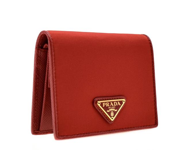 Prada Red Bifold Compact Wallet