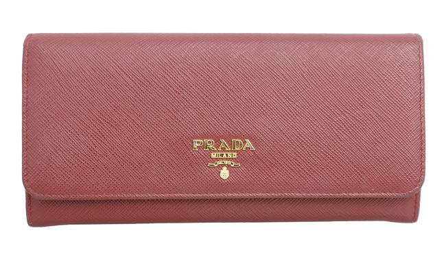 Prada Red Cerise Large Saffiano Leather Wallet