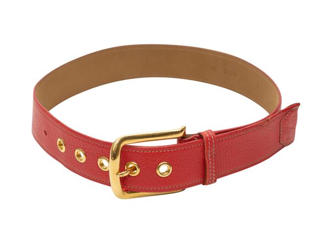 Prada Red Leather Belt