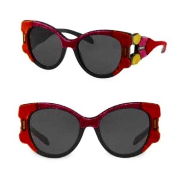 Prada Red Multi Butterfly Velvet Sunglasses