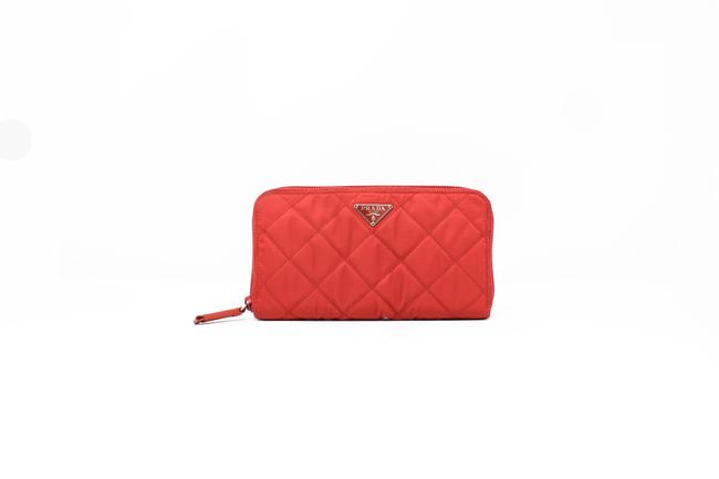Prada Red Quilted Nylon Wallet