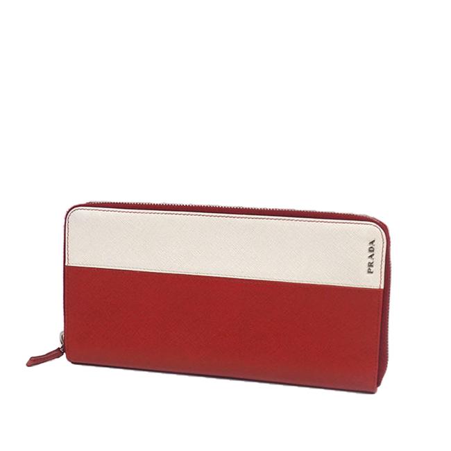 Prada Red Saffiano Travel Wallet