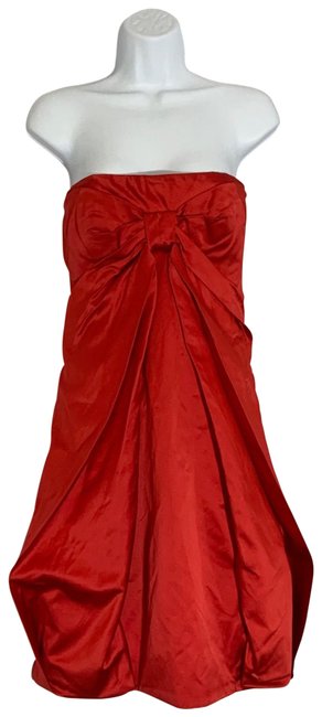 Prada Red Strapless Silk Bow Short Cocktail Dress6 S