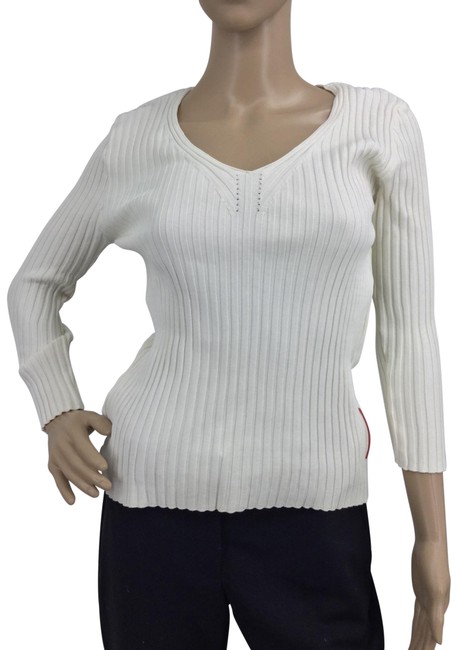 Prada Ribbed Cream Sweater