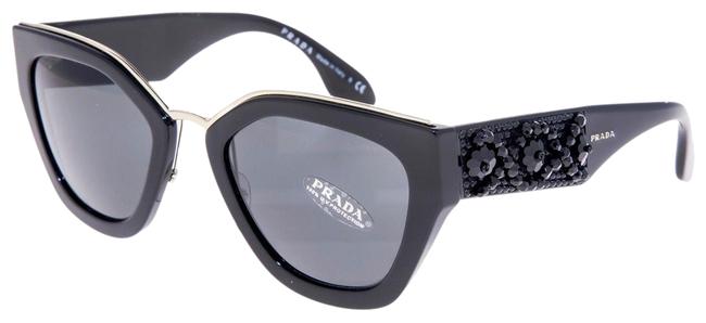 Prada Shiny Black Ornate Bead Embellishment Pr10ts Silver 10t Sunglasses