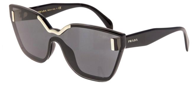Prada Shiny Black Silver Pr16ts Grey Shield Fashion 16t Sunglasses
