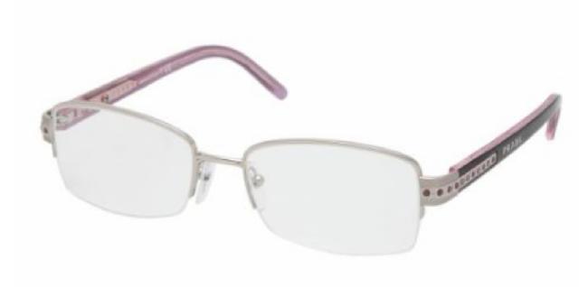 Prada Silver and Pink Eyewear Vpr57m 3ax1o1