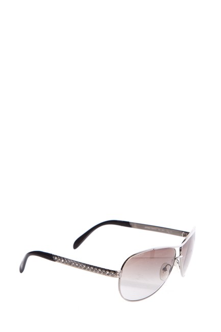 Prada Silver Aviator Mirrored Sunglasses
