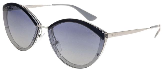 Prada Silver Blue Cinema Oval Metal 07u Gradient Pr07us Sunglasses