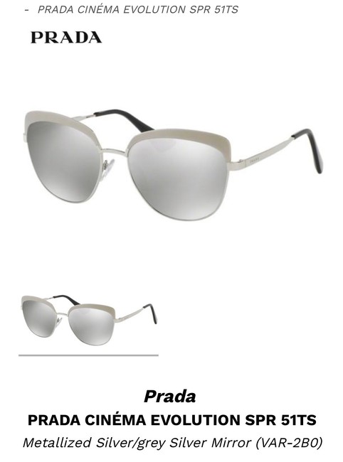 Prada Silver Gray Cinema Sunglasses