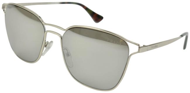 Prada Silver MetalLogo Mirrored Ny Sunglasses