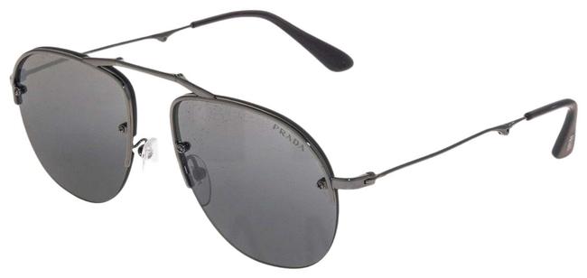 Prada Silver Mirror Foldable Teddy 54u Aviator Gunmetal Pr54us Sunglasses