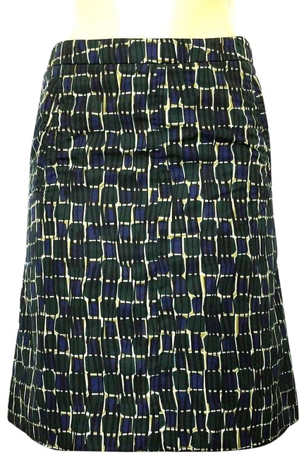 Prada Green Line Navy Blue Black Lined Puffer Front Zip Pocket Skirt8 M, 29, 30