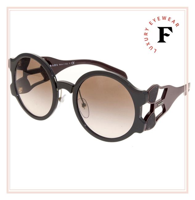Prada Tapestry Burgundy Pr13us Brown Color Block Round 13u Sunglasses