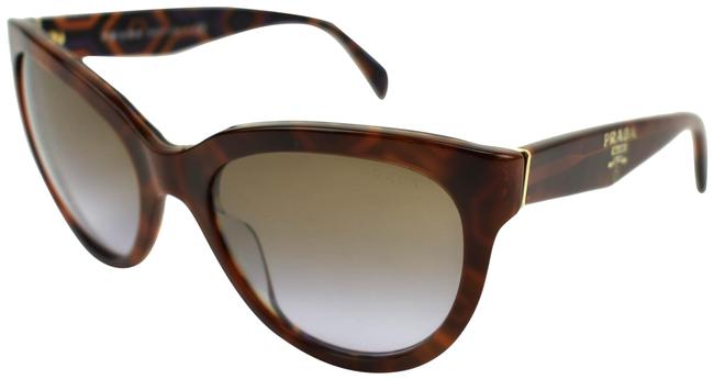 Prada TortoiseHavana BrownGold Logo M Sunglasses