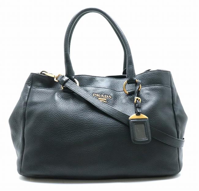 Prada Tote Bag Vitdaino Handbag Shoulder 2way BlackNero Leather