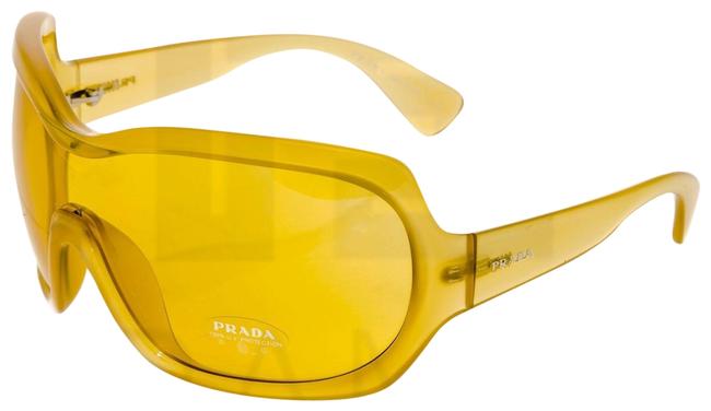 Prada Translucent Yellow Illusion Oversized Shield Pr18os Gad 9v1 Sunglasses