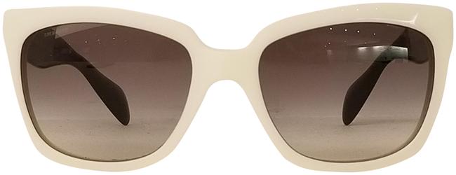 Prada White and Black Square Sunglasses