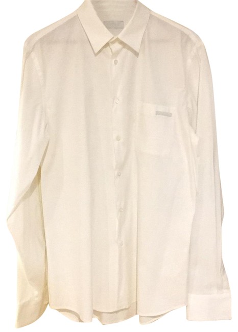 Prada White Men Classic Fit Shirt Button down TopOS one size