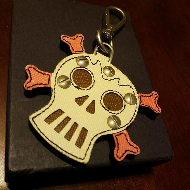 Prada White with Pink Skull Keychain