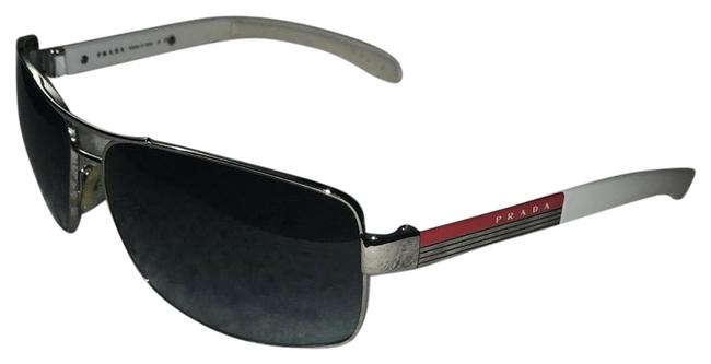 Prada WhiteSilverRed Linea Rossa Sunglasses