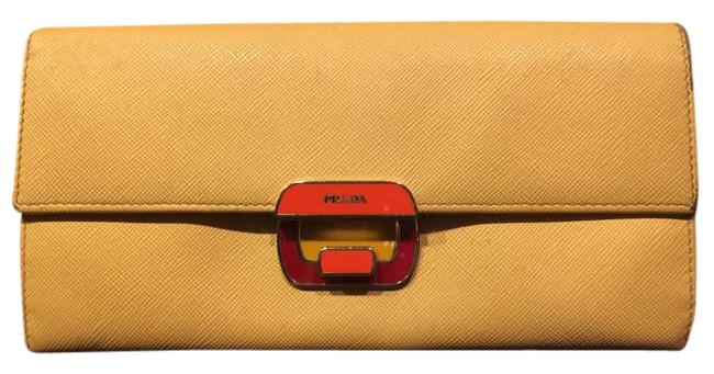 Prada Yellow Saffiano Wallet