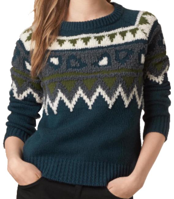 Burberry Alpine Wool Cashmere Green Blue Sweater