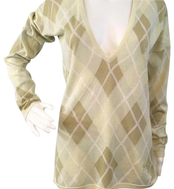 Burberry Argyle CashmereM Light Green Sweater