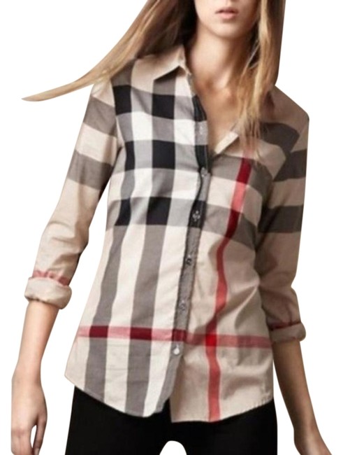 Burberry Beige and Multicolor Nova Check Print Shirt Button down Top4 S