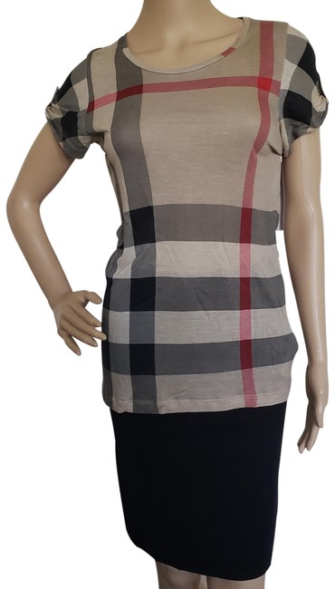 Burberry Beige Black Exploded Check S Tee Shirt4 S