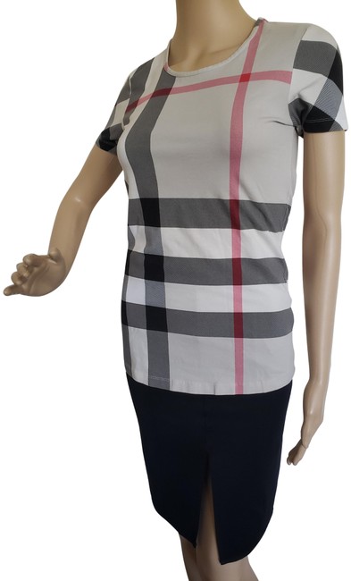 Burberry Beige Black Multicolor Nova Check T shirt S Small Tee Shirt6 S