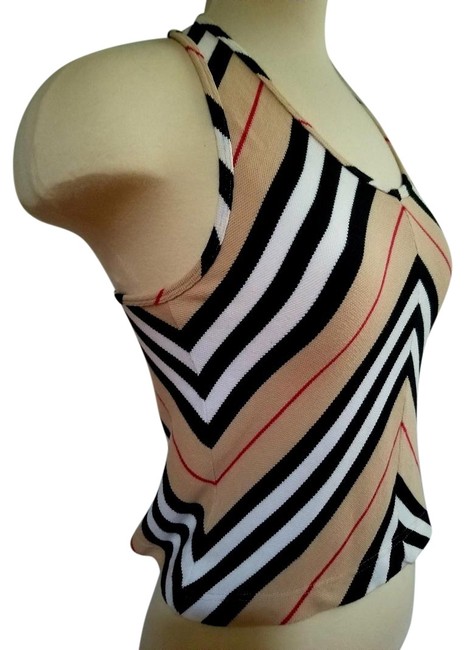 Burberry Beige Black Tan Nova Check Print Halter Top4 S