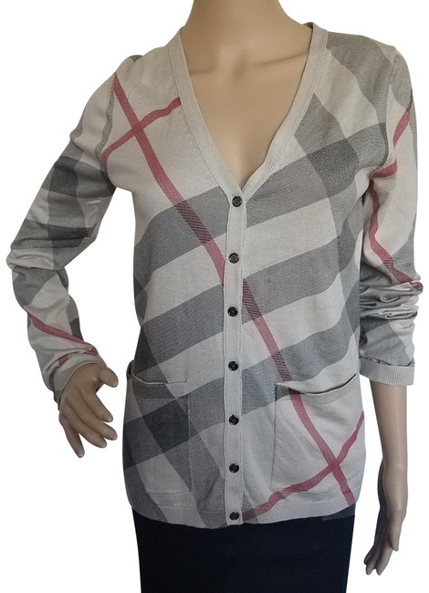 Burberry Beige Grey Red And Multicolor Silk blend Cardigan6 S