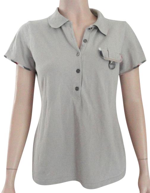 Burberry Beige London Tan Polo Shirt Large Button down Top12 L