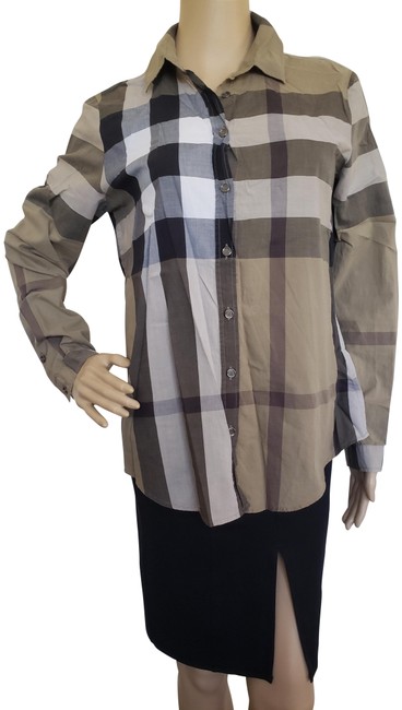 Burberry Beige Multicolor Nova Check Longsleeve Blouse4 S