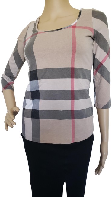 Burberry Beige Nova Check Plaid Longsleeve Blouse4 S